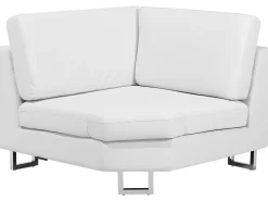 Beliani 6-Istuttava Kulmasohva Nahka Oikeak. Valkoinen Stockholm Outlet
