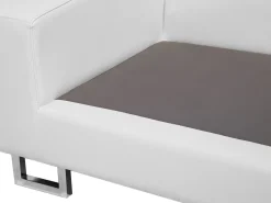 Beliani 6-Istuttava Kulmasohva Nahka Oikeak. Valkoinen Stockholm Outlet