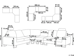 Beliani 6-Istuttava Kulmasohva Nahka Oikeak. Valkoinen Stockholm Outlet