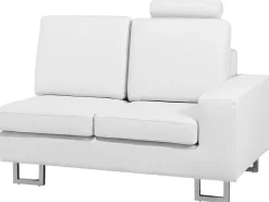 Beliani 6-Istuttava Kulmasohva Nahka Oikeak. Valkoinen Stockholm Outlet