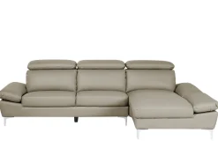 Beliani 4-Istuttava Kulmasohva Nahka Vasenk. Ruskeanharmaa Farila Flash Sale