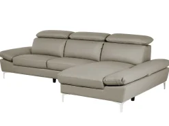 Beliani 4-Istuttava Kulmasohva Nahka Vasenk. Ruskeanharmaa Farila Flash Sale