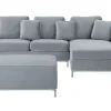 Beliani 4-Istuttava Kulmasohva Rahilla Sametti Vasenk. Harmaa Oslo Hot