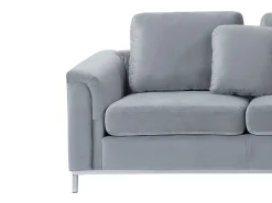 Beliani 4-Istuttava Kulmasohva Rahilla Sametti Vasenk. Harmaa Oslo Hot