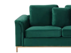 Beliani 4-Istuttava Kulmasohva Rahilla Sametti Vasenk. Tummanvihrea Oslo Hot