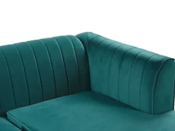 Beliani 3-Istuttava Kulmasohva Sametti Vasenk. Smaragdinvihrea Timra Discount