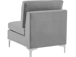 Beliani 4-Istuttava Kulmasohva Sametti Vasenk. Harmaa Evja New