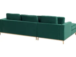 Beliani 4-Istuttava Kulmasohva Sametti Oikeak. Tummanvihrea Oslo Cheap