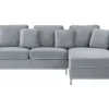 Beliani 4-Istuttava Kulmasohva Sametti Vasenk. Harmaa Oslo Store