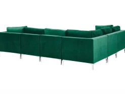 Beliani 6-Istuttava Kulmasohva Sametti Oikeak. Vihrea Evja Cheap