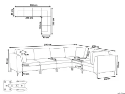 Beliani 6-Istuttava Kulmasohva Sametti Vasenk. Vihrea Evja Sale