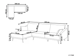 Beliani 3-Istuttava Kulmasohva Sametti Oikeak. Laivastonsininen Varde Best Sale