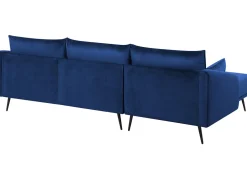 Beliani 3-Istuttava Kulmasohva Sametti Oikeak. Laivastonsininen Varde Best Sale