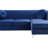 Beliani 3-Istuttava Kulmasohva Sametti Vasenk. Laivastonsininen Timra Store