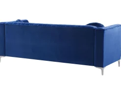 Beliani 3-Istuttava Kulmasohva Sametti Vasenk. Laivastonsininen Timra Store