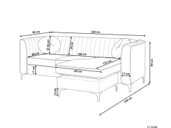 Beliani 3-Istuttava Kulmasohva Sametti Vasenk. Laivastonsininen Timra Store