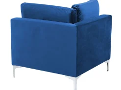 Beliani 6-Istuttava Kulmasohva Sametti Vasenk. Laivastonsininen Evja Cheap