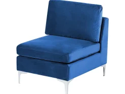 Beliani 6-Istuttava Kulmasohva Sametti Vasenk. Laivastonsininen Evja Cheap