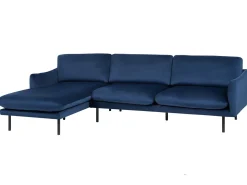 Beliani 4-Istuttava Kulmasohva Sametti Oikeak. Laivastonsininen Vinterbro Flash Sale