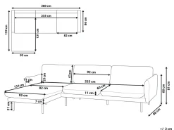 Beliani 4-Istuttava Kulmasohva Sametti Oikeak. Laivastonsininen Vinterbro Flash Sale