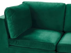 Beliani 4-Istuttava Kulmasohva Sametti Vasenk. Vihrea Evja Best