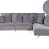 Beliani 4-Istuttava Kulmasohva Vakosametti Vasenk. Harmaa Lunner Fashion