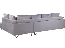 Beliani 4-Istuttava Kulmasohva Vakosametti Vasenk. Harmaa Lunner Fashion