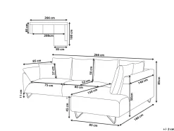 Beliani 4-Istuttava Kulmasohva Vakosametti Vasenk. Harmaa Lunner Fashion
