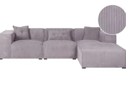 Beliani 3-Istuttava Kulmasohva Vakosametti Vasenk. Harmaa Dolva Store