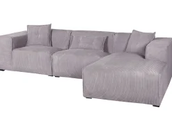 Beliani 3-Istuttava Kulmasohva Vakosametti Vasenk. Harmaa Dolva Store