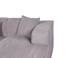 Beliani 3-Istuttava Kulmasohva Vakosametti Vasenk. Harmaa Dolva Store