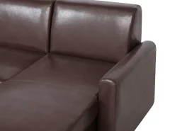 Beliani 3-Istuttava Kulmavuodesohva Säilytystilalla Keinonahka Vasenk. Ruskea Ogna Sale