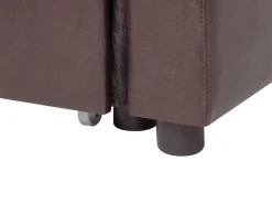 Beliani 3-Istuttava Kulmavuodesohva Säilytystilalla Keinonahka Vasenk. Ruskea Ogna Sale