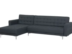 Beliani 4-Istuttava Kulmavuodesohva Kangas Oikeak. Tummanharmaa Aberdeen Online