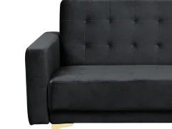 Beliani 5-Istuttava Kulmavuodesohva Sametti Vasenk. Musta Aberdeen Shop