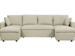 Beliani 5-Istuttava Kulmavuodesohva Säilytystilalla Kangas Beige Sommen Shop