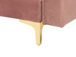 Beliani 5-Istuttava Kulmavuodesohva Sametti Vasenk. Vaaleanpunainen Aberdeen New