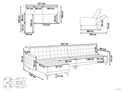 Beliani 5-Istuttava Kulmavuodesohva Keinonahka Oikeak. Ruskea Aberdeen Best Sale