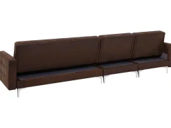 Beliani 5-Istuttava Kulmavuodesohva Keinonahka Oikeak. Ruskea Aberdeen Best Sale