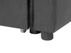 Beliani 3-Istuttava Kulmavuodesohva Säilytystilalla Keinonahka Oikeak. Musta Ogna Flash Sale