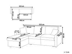 Beliani 3-Istuttava Kulmavuodesohva Säilytystilalla Keinonahka Oikeak. Musta Ogna Flash Sale