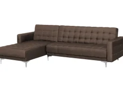 Beliani 4-Istuttava Kulmavuodesohva Kangas Oikeak. Tummanruskea Aberdeen Flash Sale