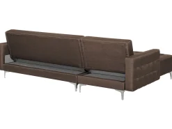 Beliani 4-Istuttava Kulmavuodesohva Kangas Oikeak. Tummanruskea Aberdeen Flash Sale