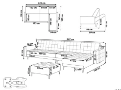 Beliani 5-Istuttava Kulmavuodesohva Ja Rahi Keinonahka Vasenk. Valkoinen Aberdeen Best Sale