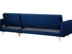 Beliani 4-Istuttava Kulmavuodesohva Ja Rahi Sametti Vasenk. Laivastonsininen Aberdeen Shop