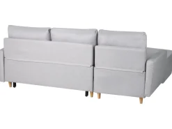 Beliani 4-Istuttava Kulmavuodesohva Säilytystilalla Oikeak. Vaaleanharmaa Flakk Shop