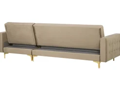 Beliani 4-Istuttava Kulmavuodesohva Ja Rahi Sametti Vasenk. Hiekanruskea Aberdeen Outlet