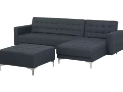 Beliani 4-Istuttava Kulmavuodesohva Ja Rahi Kangas Vasenk. Tummanharmaa Aberdeen Store
