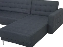 Beliani 4-Istuttava Kulmavuodesohva Ja Rahi Kangas Vasenk. Tummanharmaa Aberdeen Store