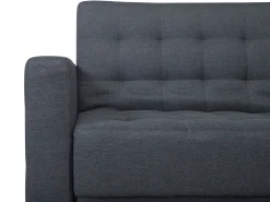 Beliani 4-Istuttava Kulmavuodesohva Ja Rahi Kangas Vasenk. Tummanharmaa Aberdeen Store